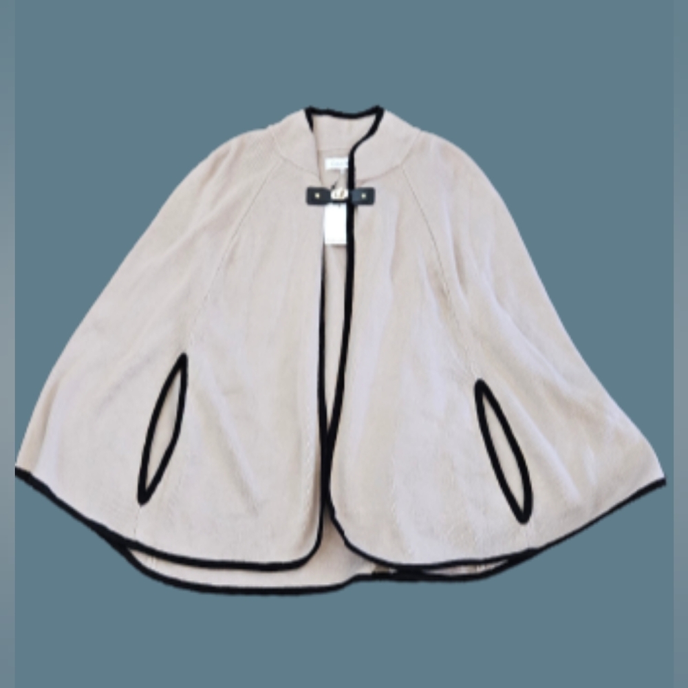 NWT Calvin Klein Almond Color Knit Cape